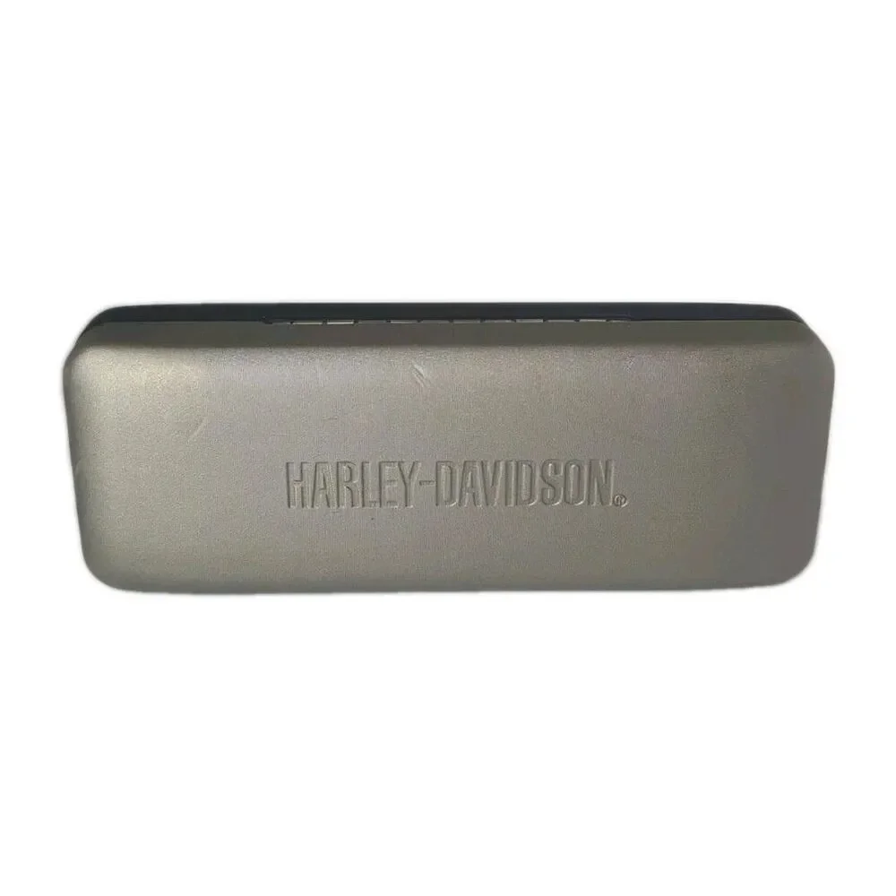 Harley Davidson Sunglasses Snap Case Gray/Black Hard Side Clamshell & Logo Cloth